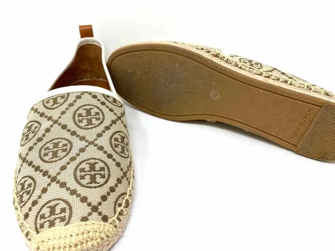 Tory Burch Women's Khaki Logo Size 8.5 Flats